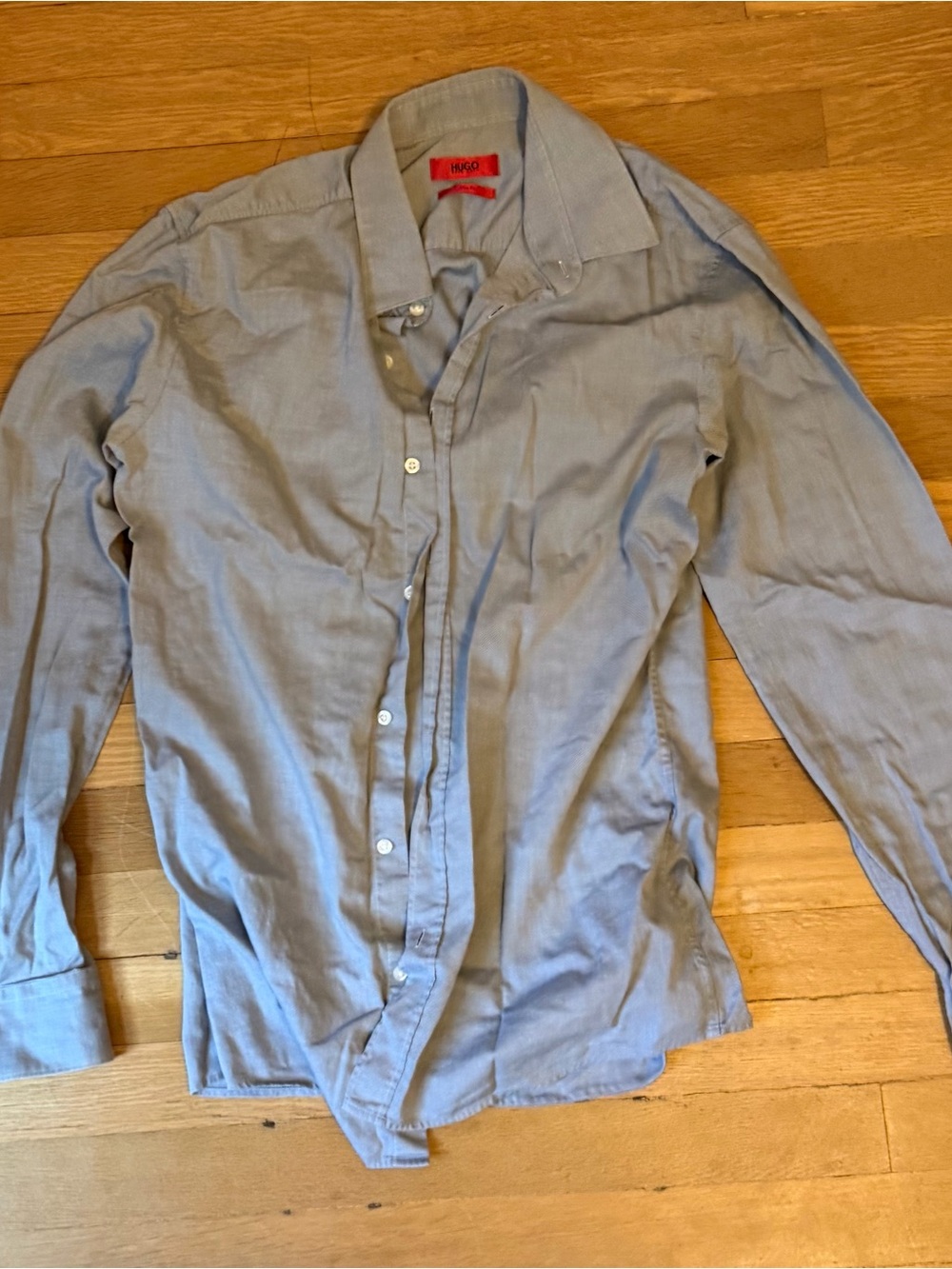 HUGO Light Blue Men's Long-Sleeve Dress Shirt